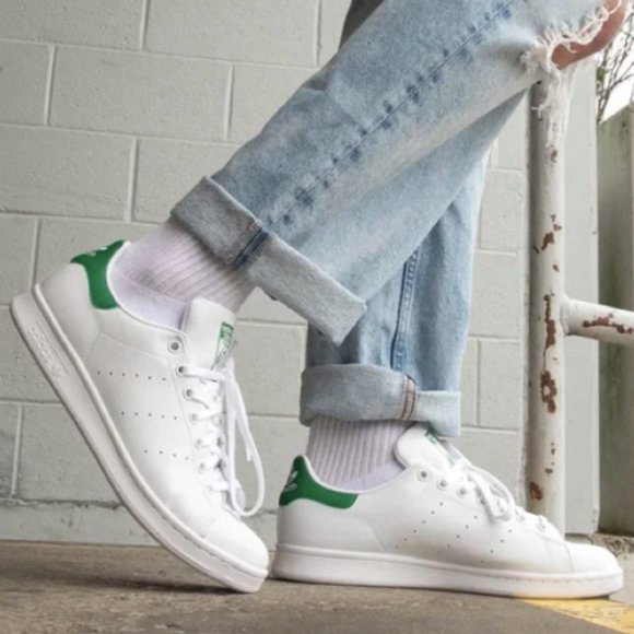 NEW Adidas Originals Stan Smith J Size 7 Sneakers White Green Primegreen